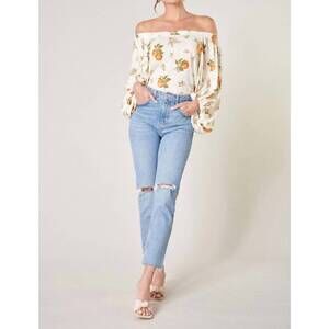 NEW SUGARLIPS blossom off the shoulder top in orange print